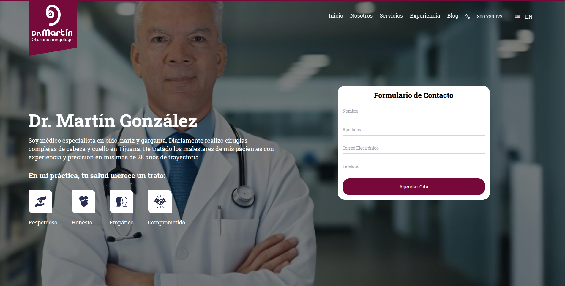 Captura de pantalla del proyecto Doctor Martin