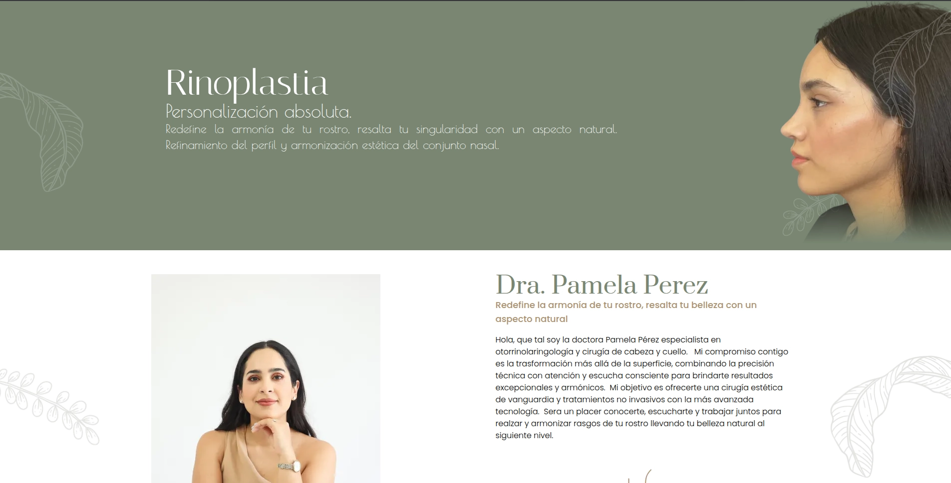 Captura de pantalla del proyecto Doctora Pamela Perez
