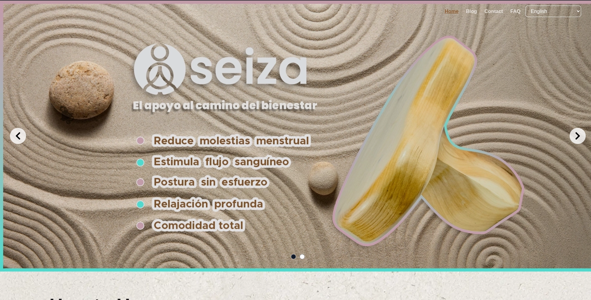 Captura de pantalla del proyecto Seiza