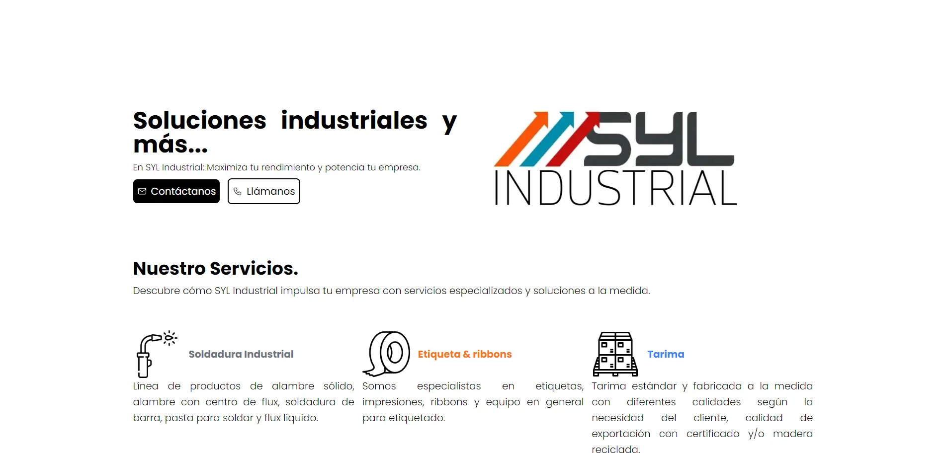 Captura de pantalla del proyecto Syl Industrial